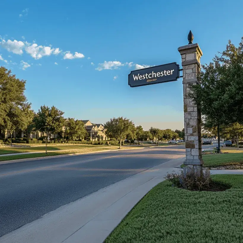 WestChester neighborhood in Grand Prairie, TX with clean pools in backyards