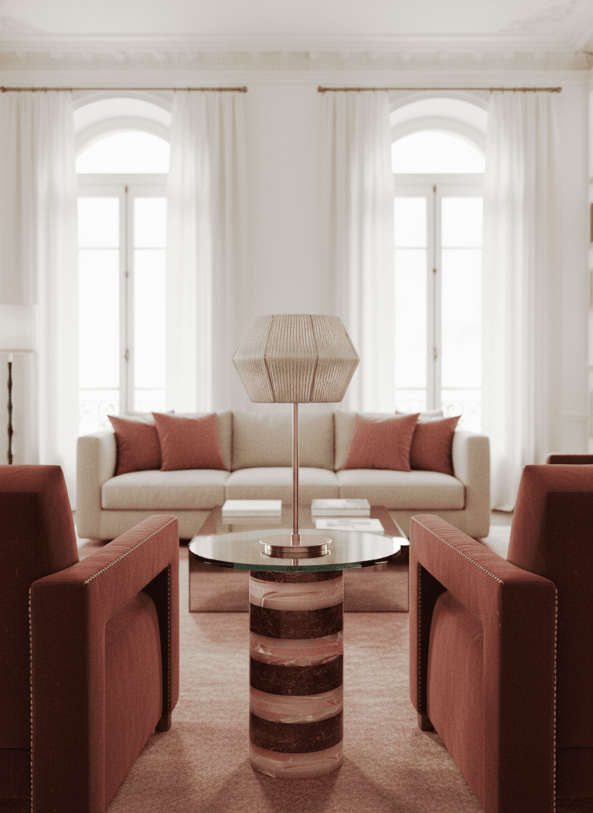 Living Room Italian Design featuring Patricia Urquiola for Budri and Roberto Lazzeroni for Patrizia Garganti