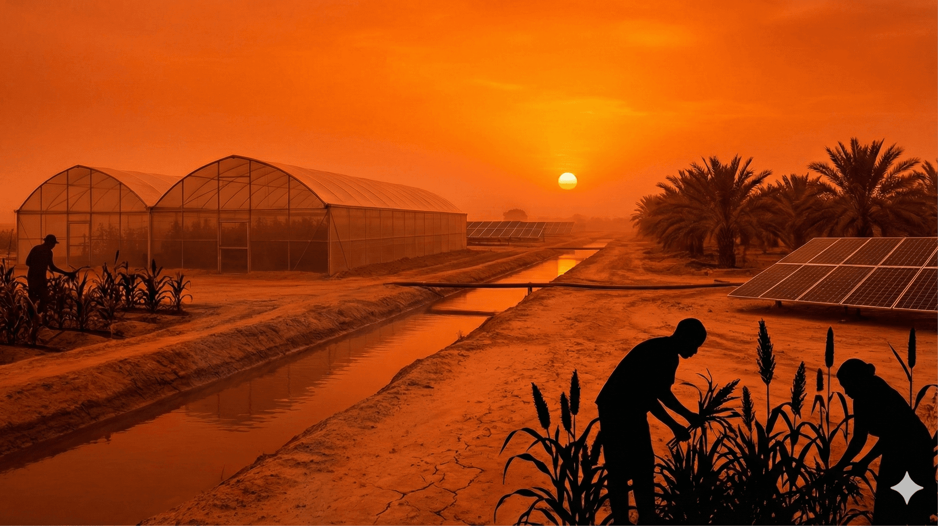 sunset over an African field