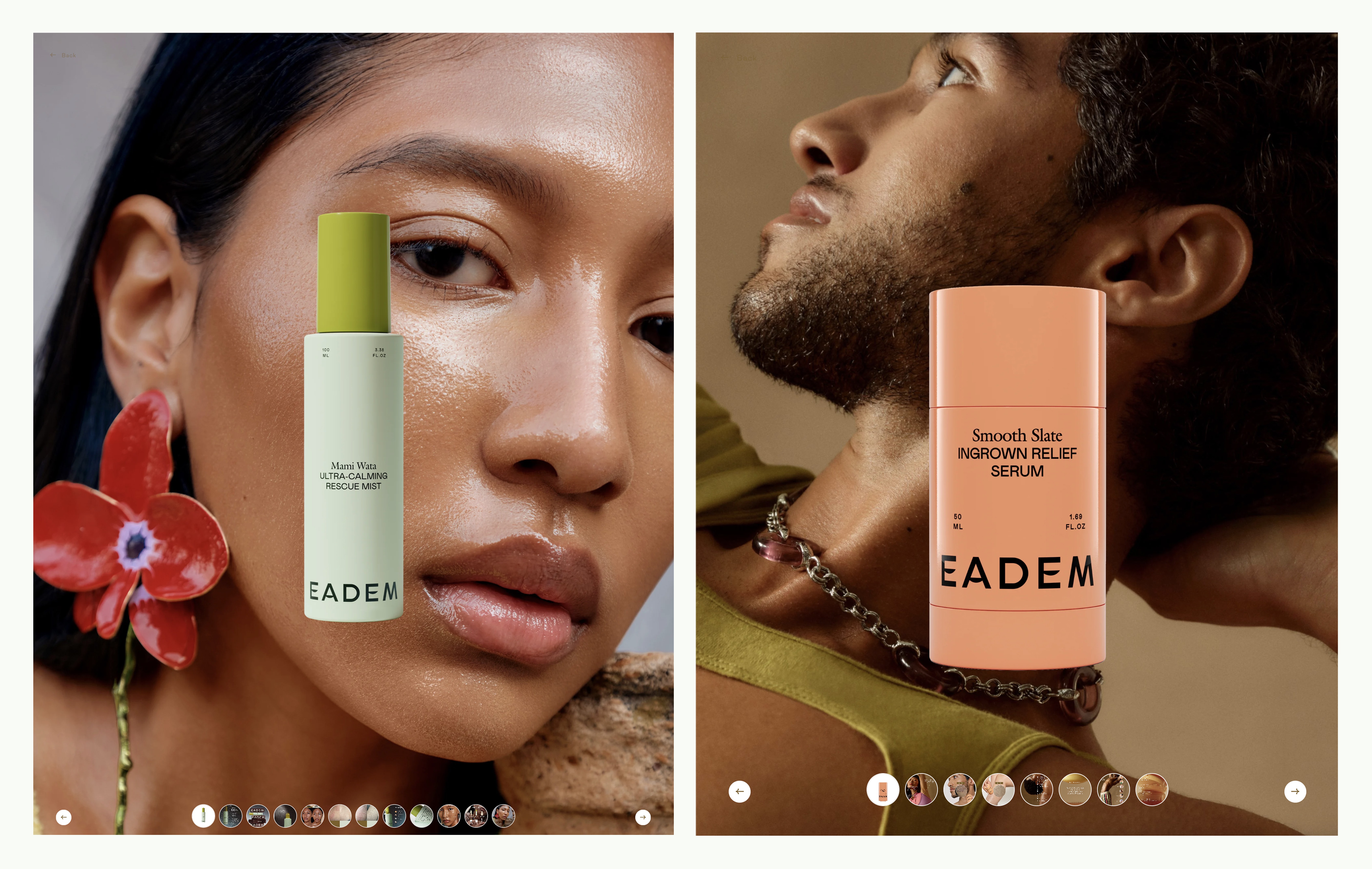 Product photo layered over model or real-life usage context