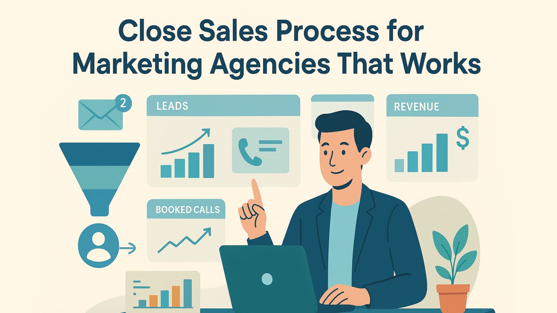 Marketing professional using Close Sales Process for Marketing Agencies to drive revenue growth.