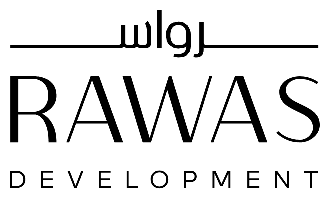 Modern logo design for Rawas Development, a Riyadh-based real estate company