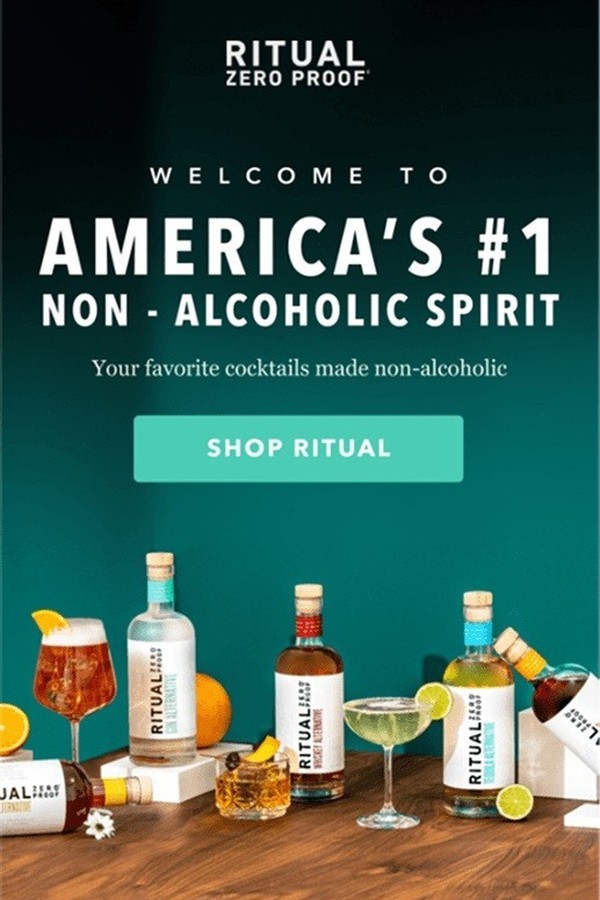Ritual Zero Proof ad: America's #1 non-alcoholic spirit
