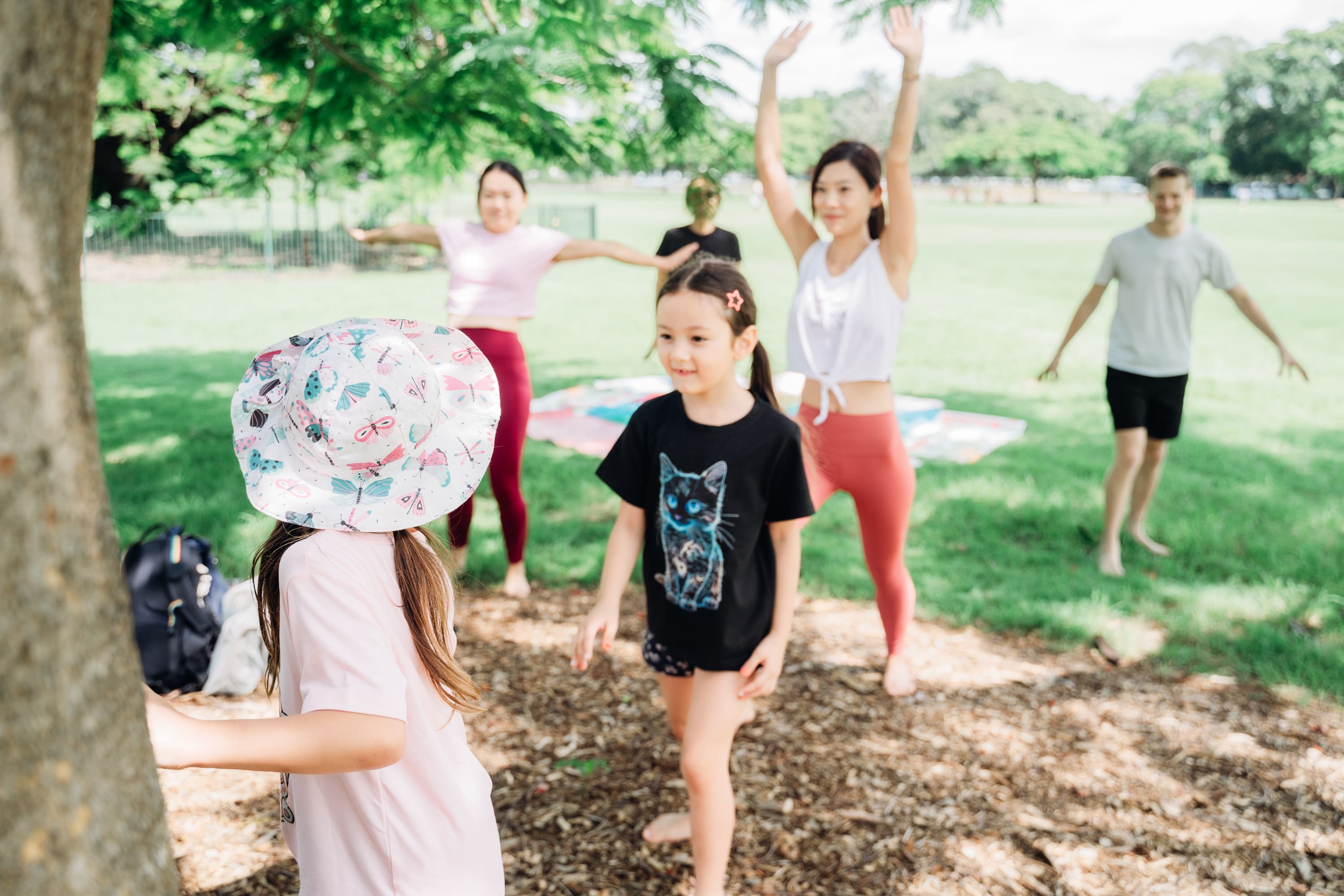 Female yoga instructor teaching a client