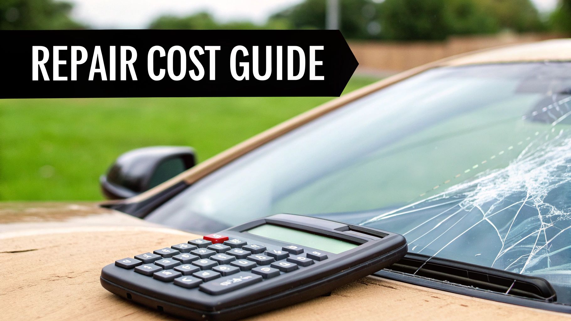 A technician repairing a cracked windshield on a car