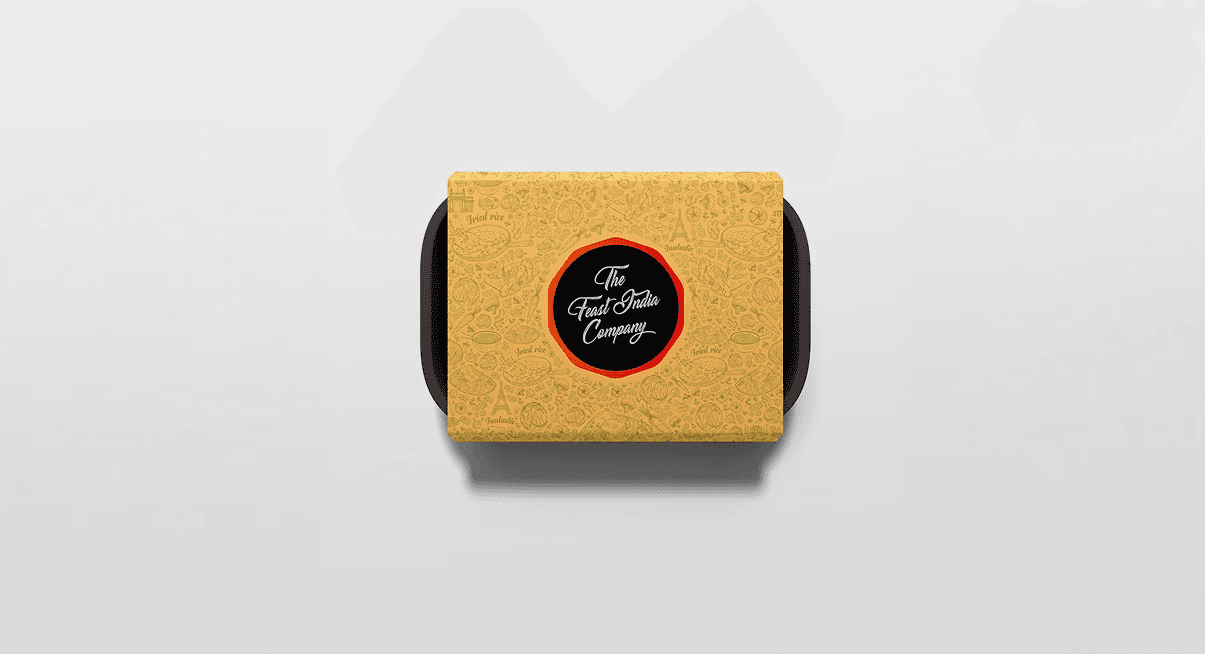 The Feast India Company restaurant branding and visual identity.