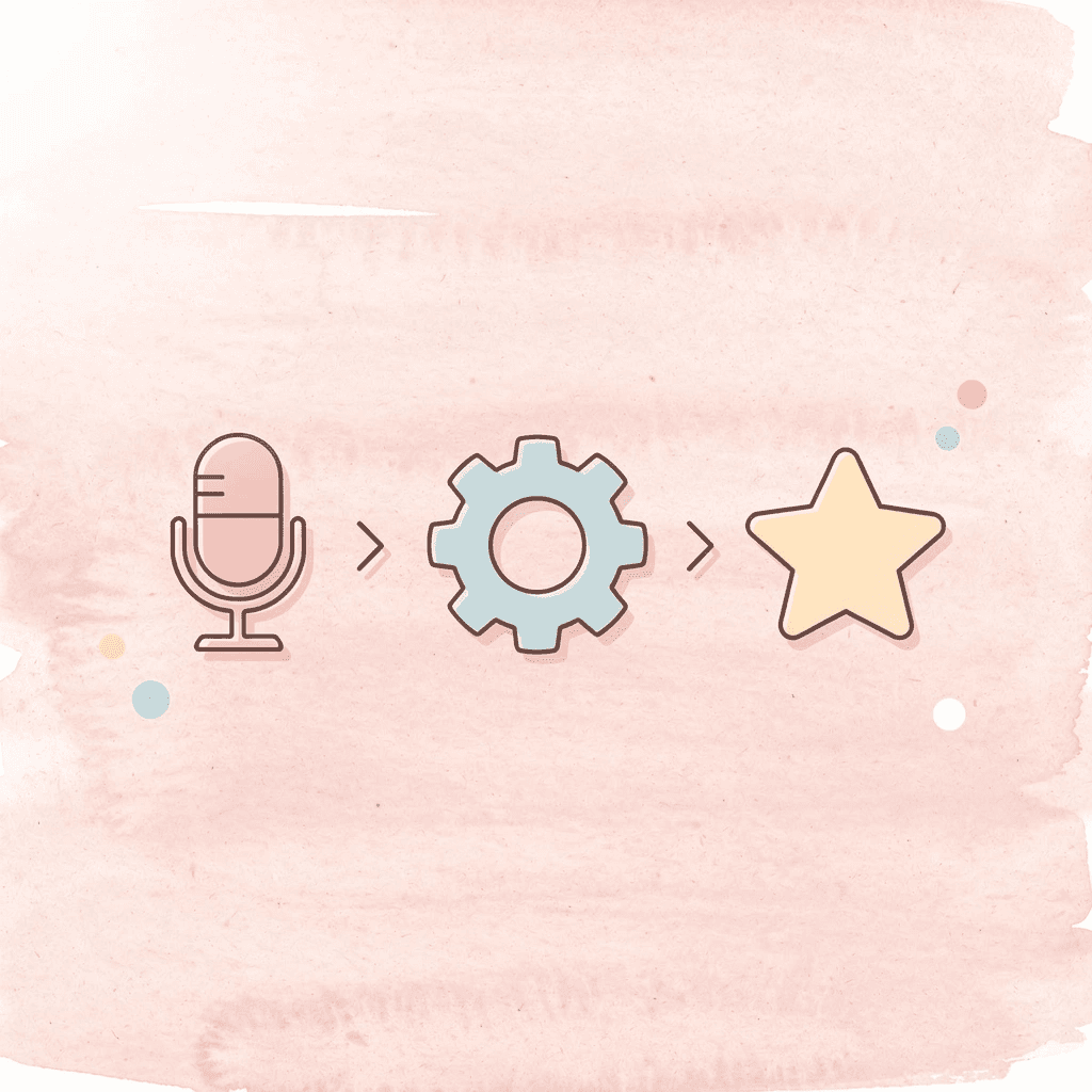 Three connected icons showing learning progression