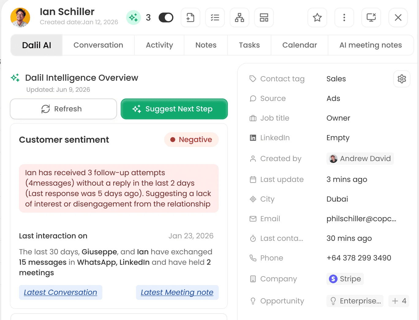 Dalil AI Customer sentiment