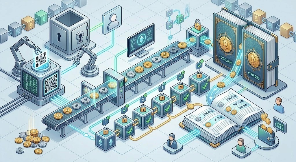 The Crypto Deposit Journey: How digital coins pass automated verification and become an available balance in your account