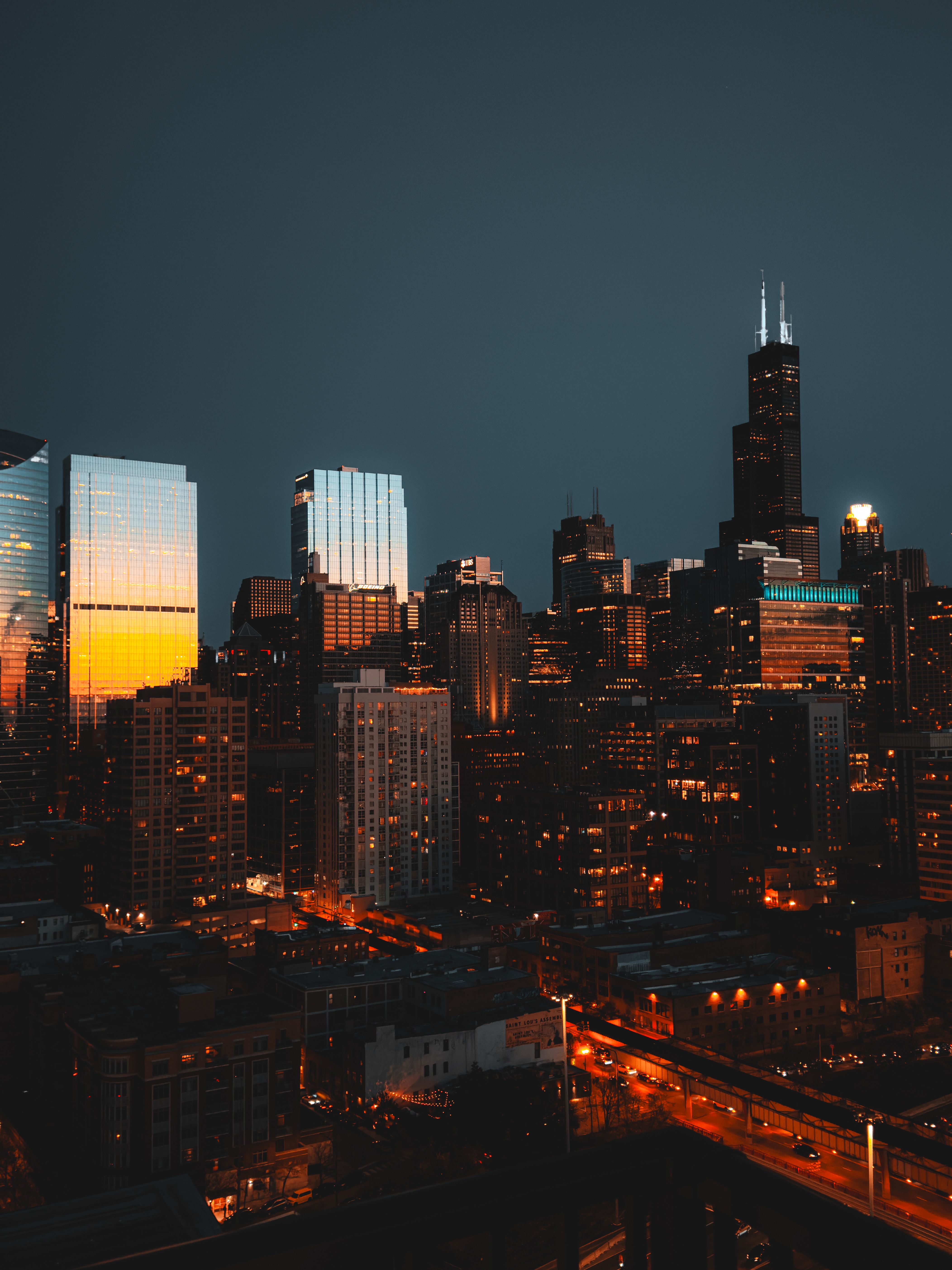 Chicago skyline at night