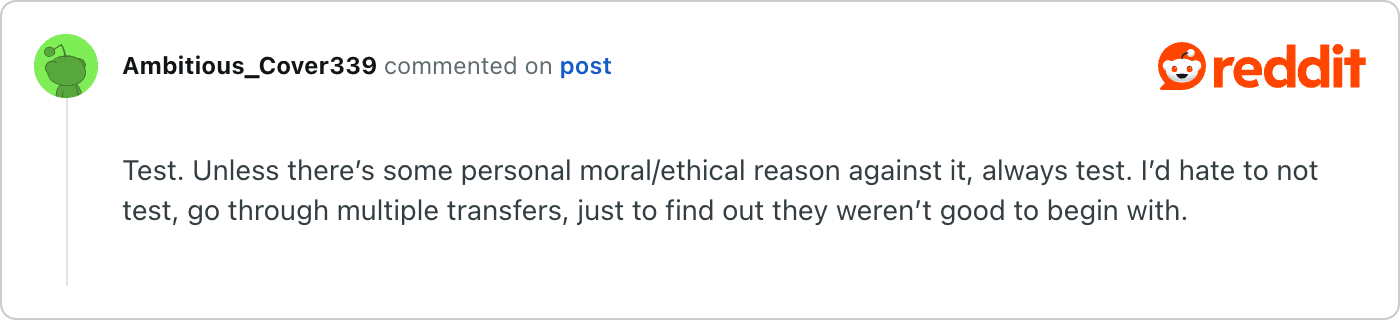 Post on Reddit