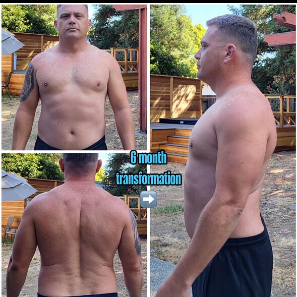 Weight loss coaching results over ll weeks, before and after images.