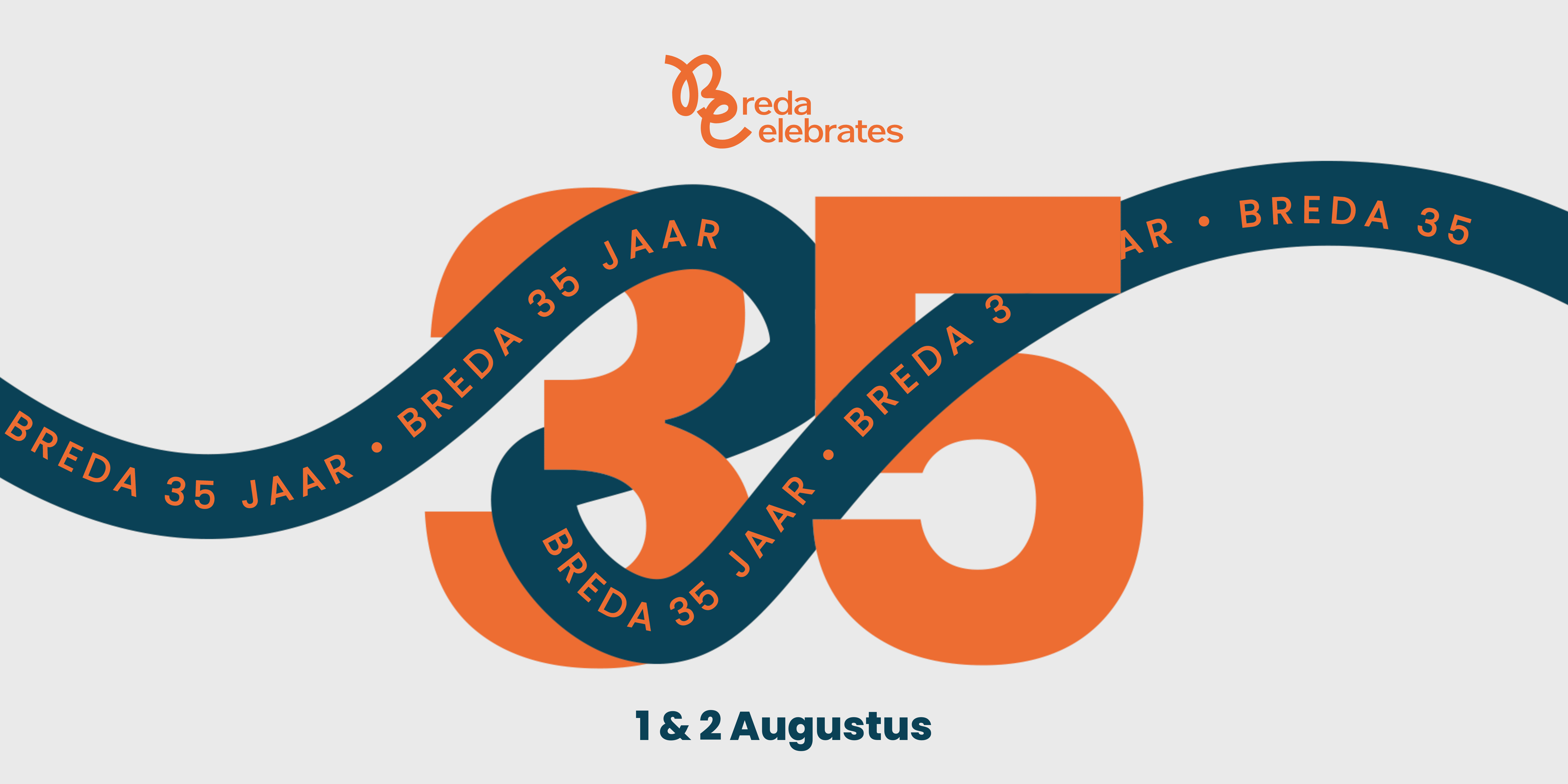 Spandoek voor het 35-jarig jubileum van De Deur Breda.