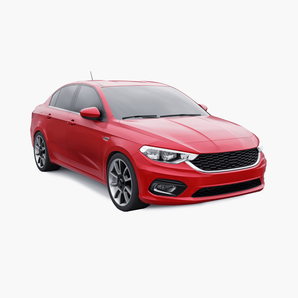 side view of red car