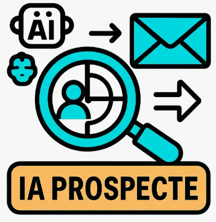 Icône prospection automatique intelligence artificielle recherche prospects messages relance automatisée