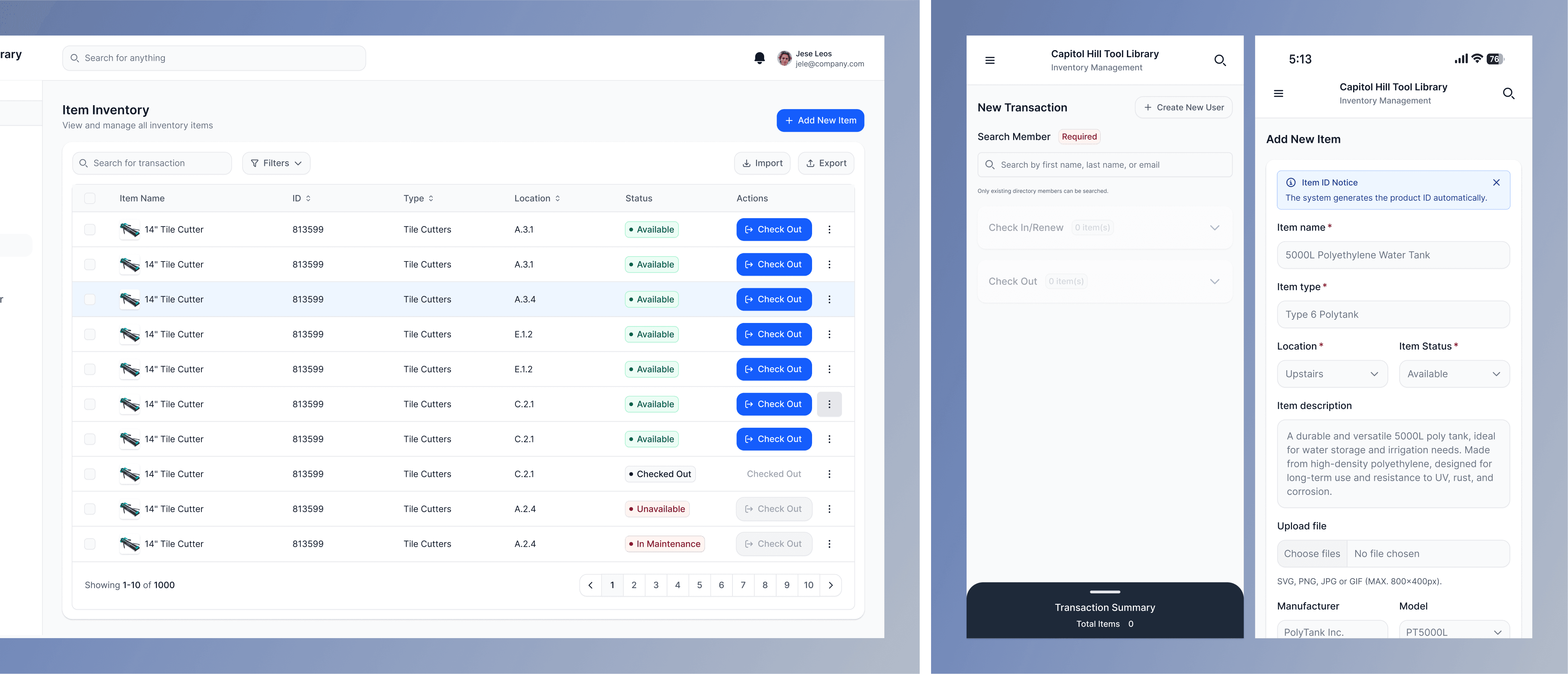 Mobile and desktop screens