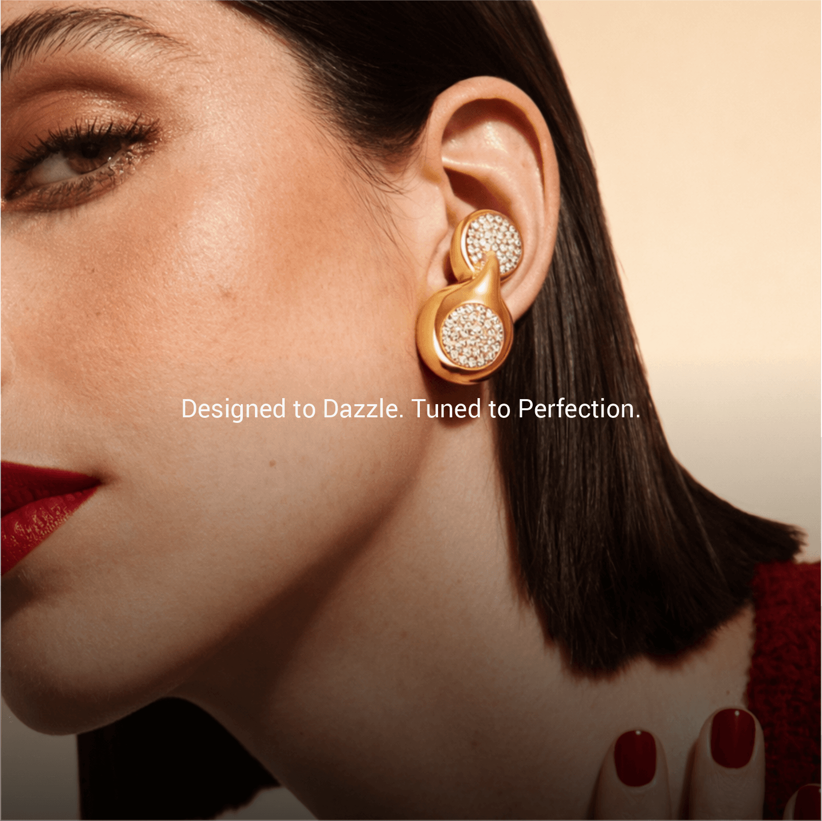 A woman with a head made of mirrors, reflecting light and creating a kaleidoscopic effect around her.