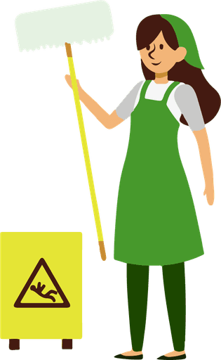 JUsto Professional cleaning maid holding mop