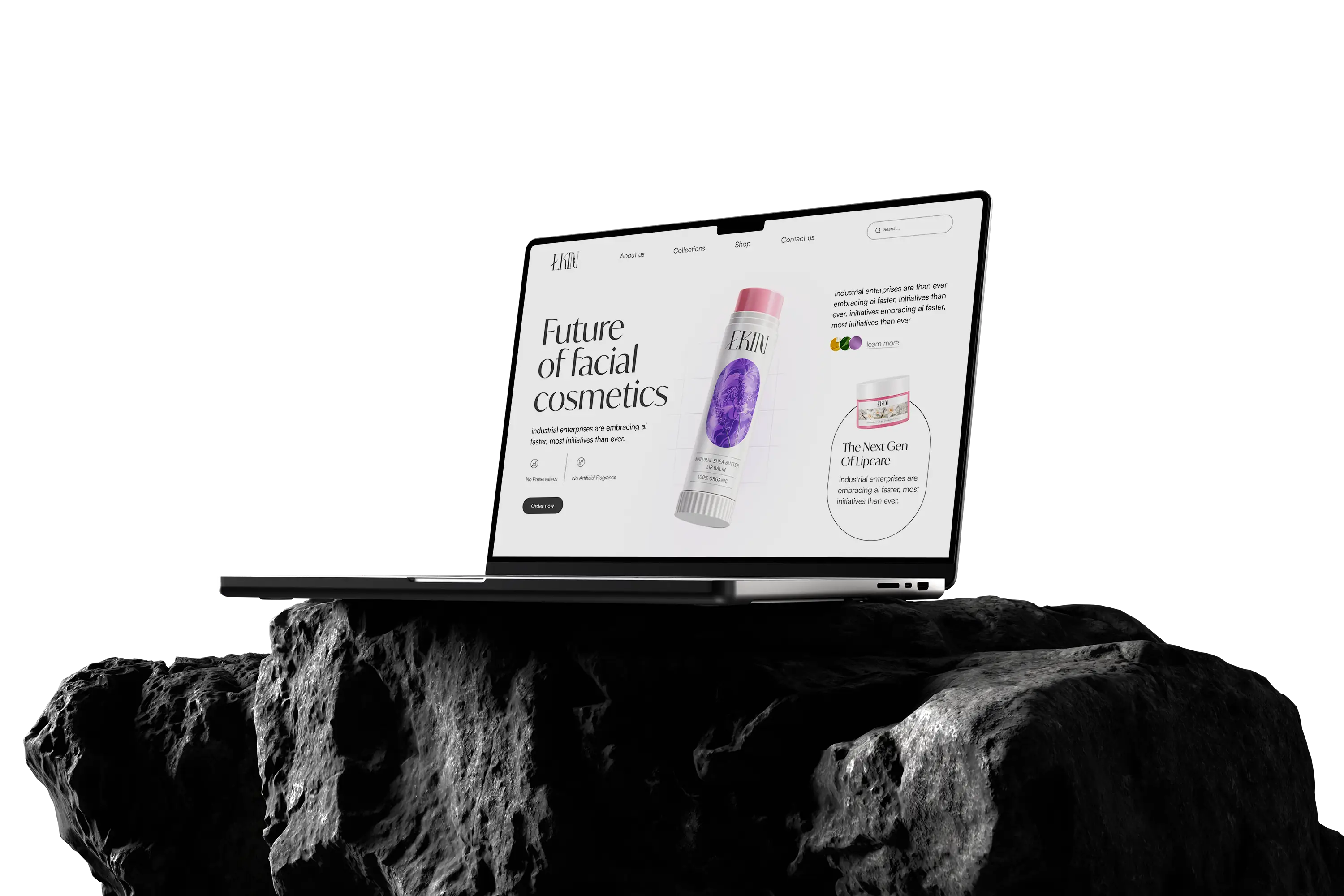 Ekin lip balm ecommerce website design by Chennai digial seed web design agency