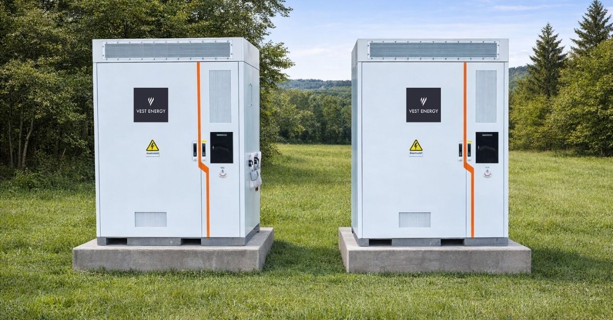 Vest Energy battery storage system installed at UK business site — funded with zero upfront cost  The first is better for accessibility; the second nudges the target keyword. Most CMS setups let you use the SEO version as the alt and add a caption separately if needed.