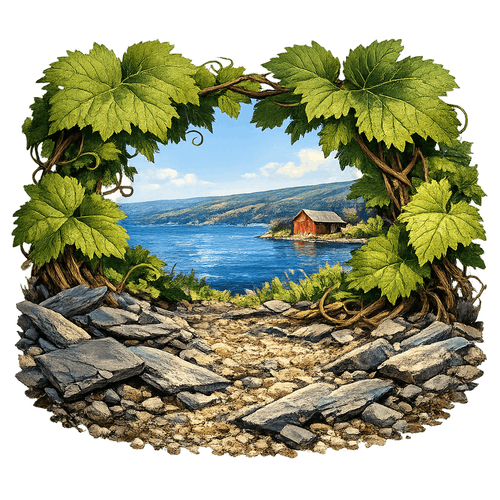 Detailed graphic of the Seneca Lake wine region.