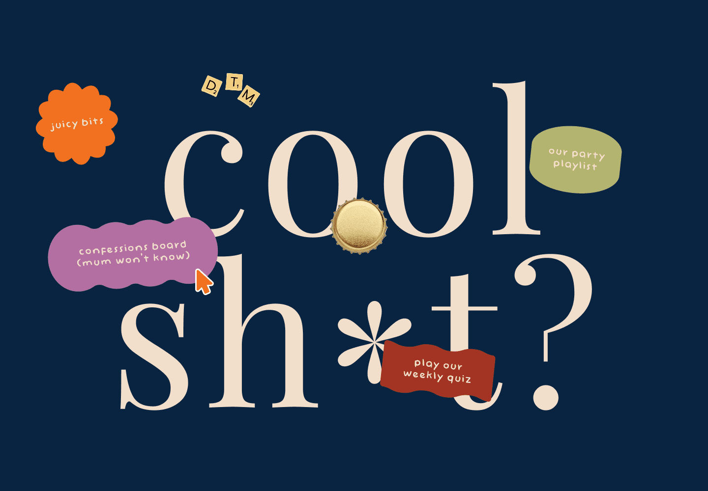 A screenshot of the 'Cool Shit' section of the 'Don't Tell Mum' website.