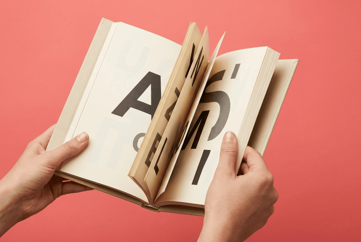 Modern tipografi — açık kitap