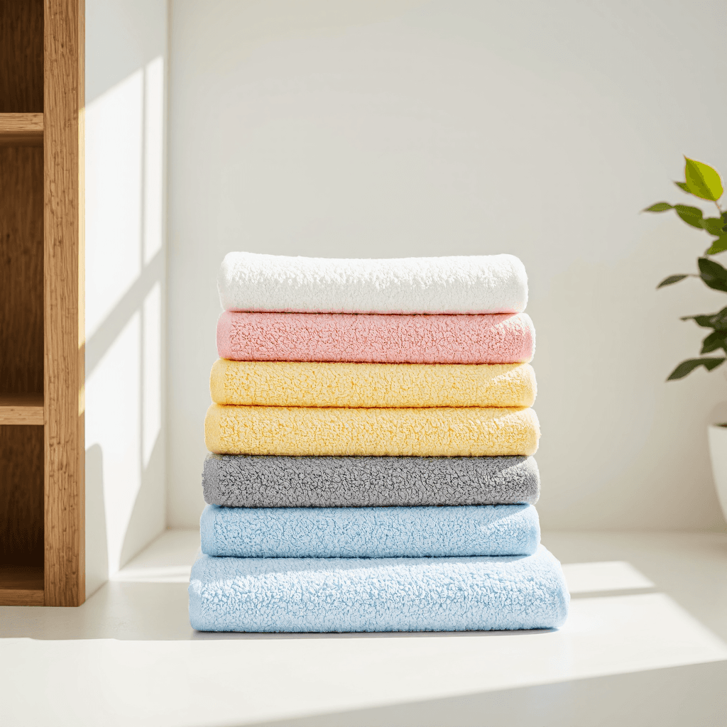 product photography of set of textured washcloths
