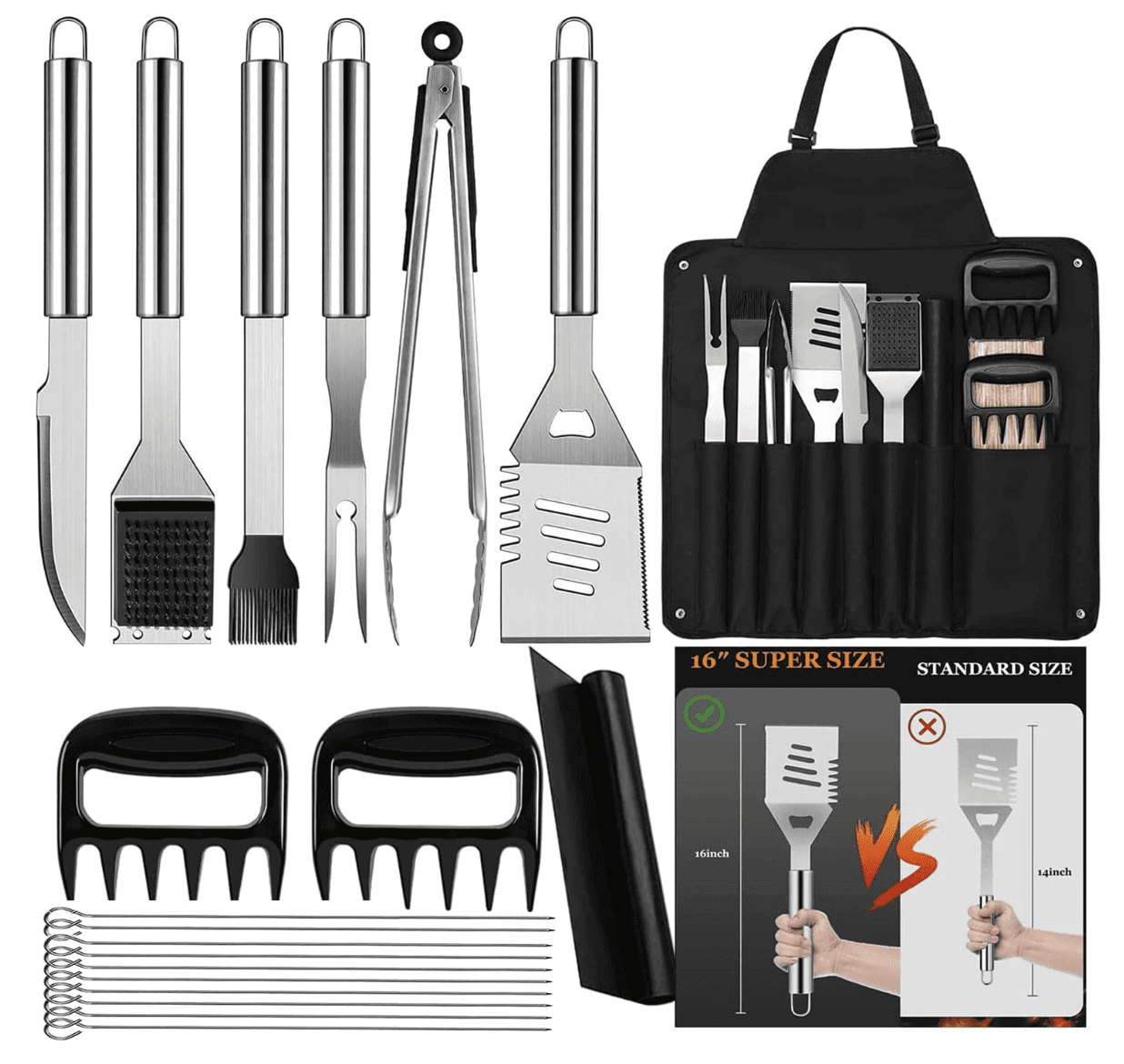 Barbecue Tool Sets with BBQ Apron