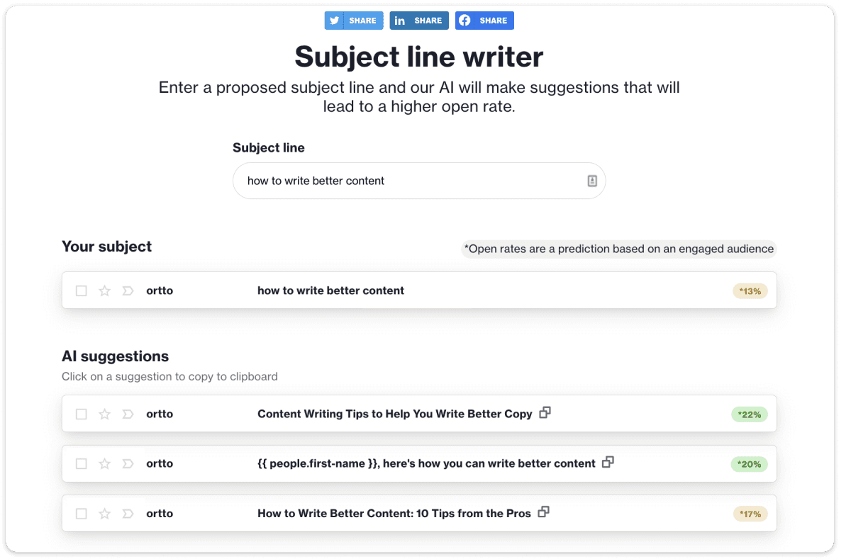 AI subject line writer