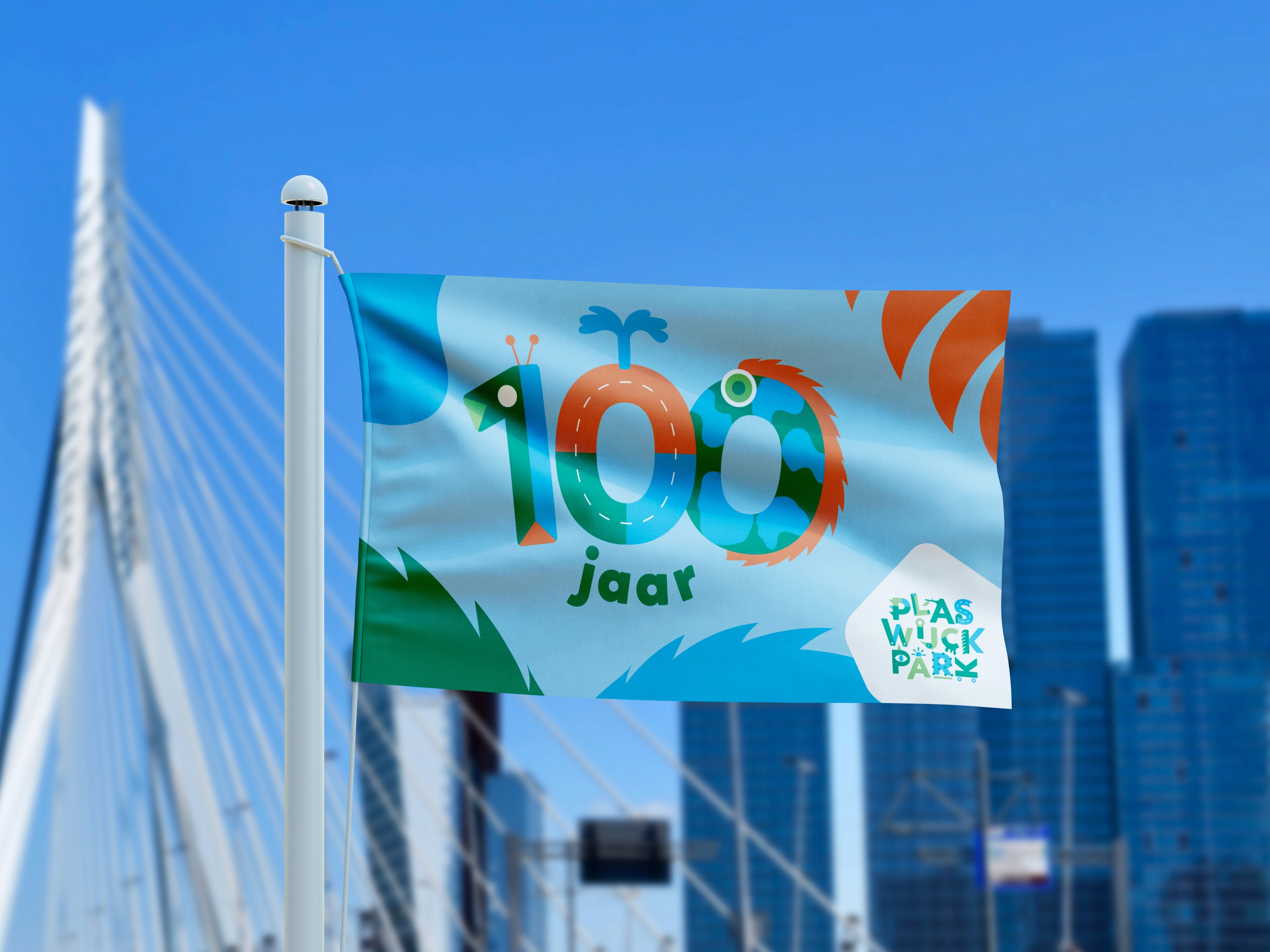 Grafisch ontwerp Plaswijckpark vlag