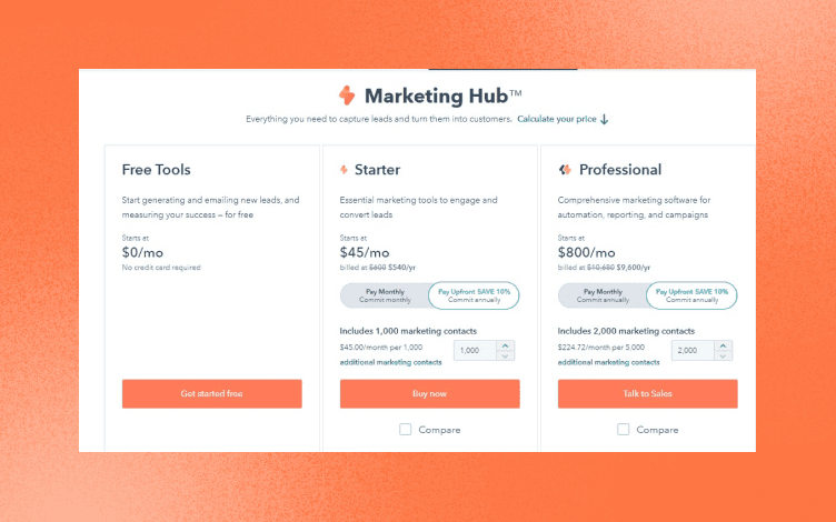 Hubspot pricing