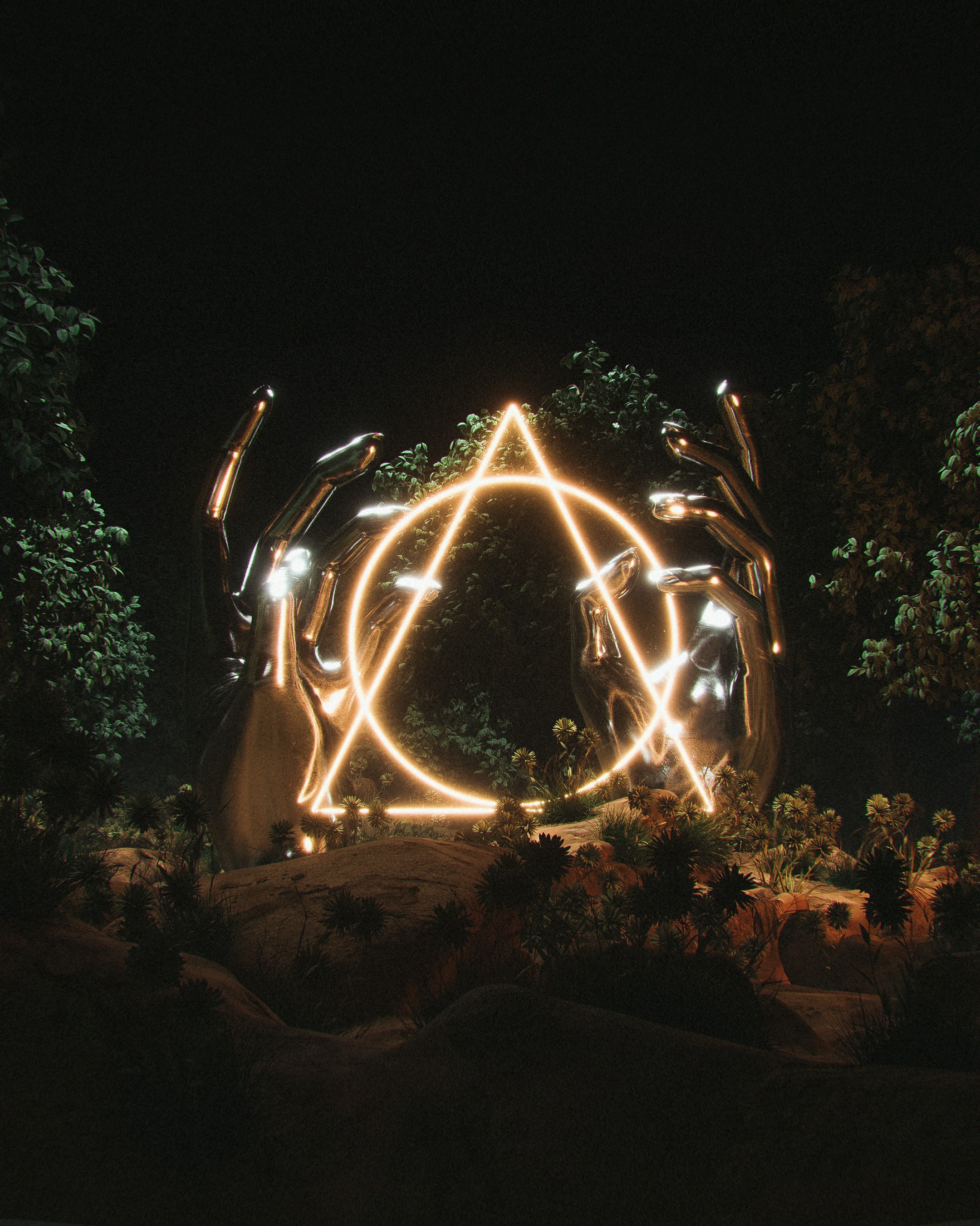 Eine Lichtshow mitten im Wald