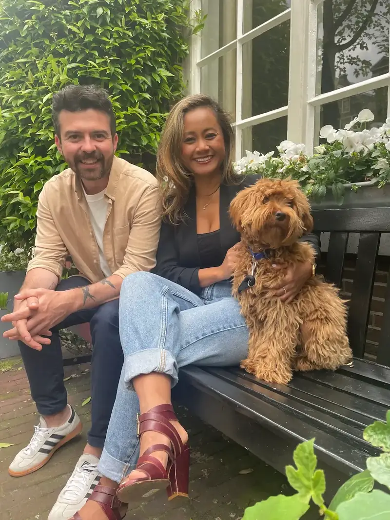 Modern Amsterdam rental apartment living room with natural light