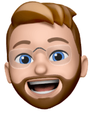 Memoji of a male face smiling