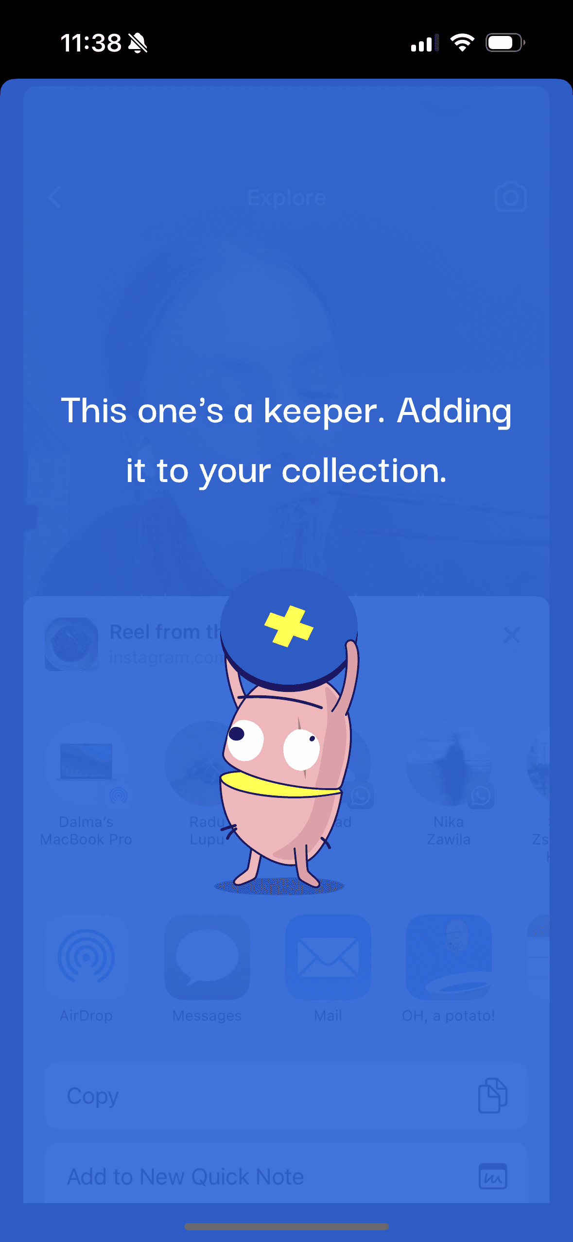 OH, a potato! screenshot showing recipe import