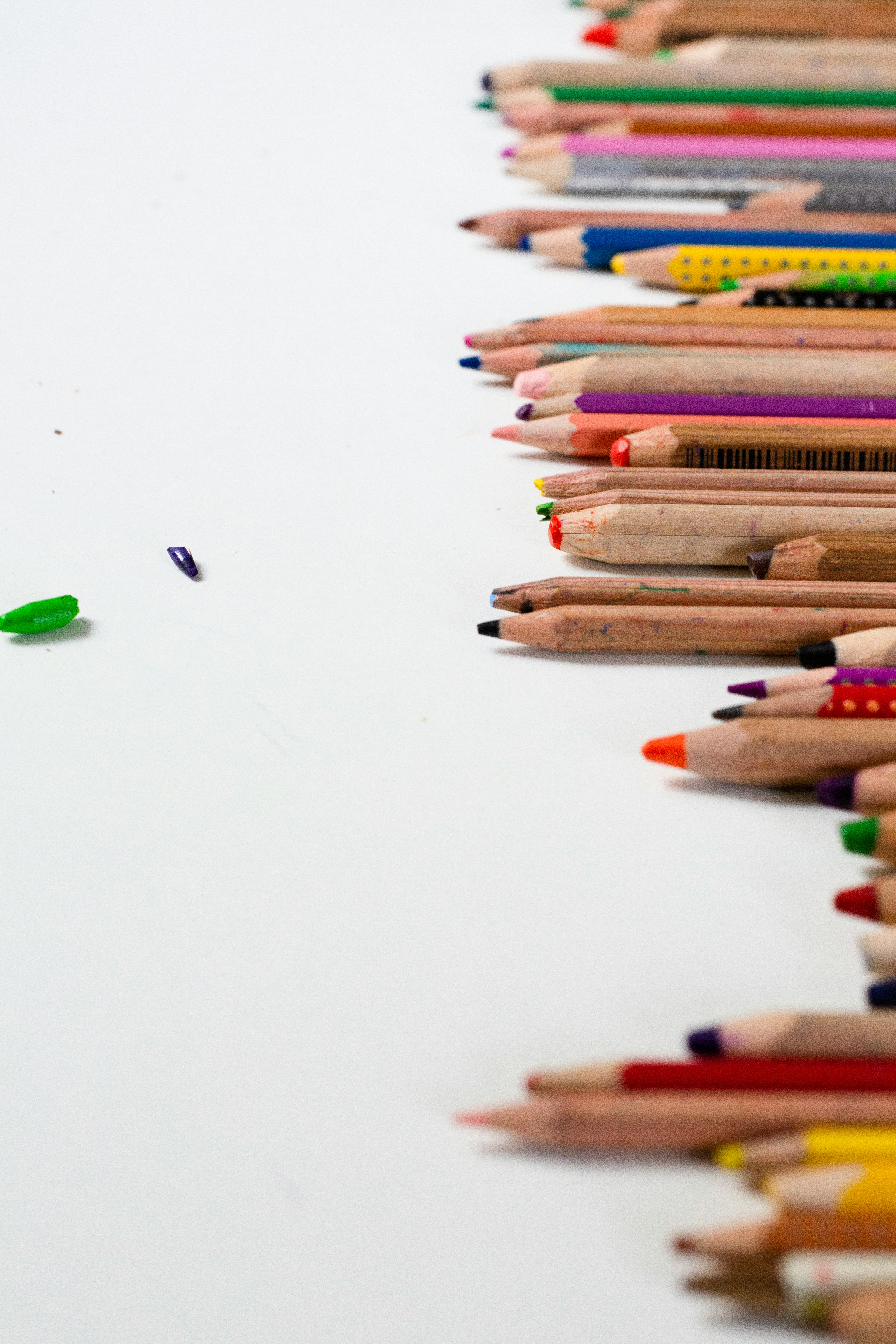 color pencils on a table