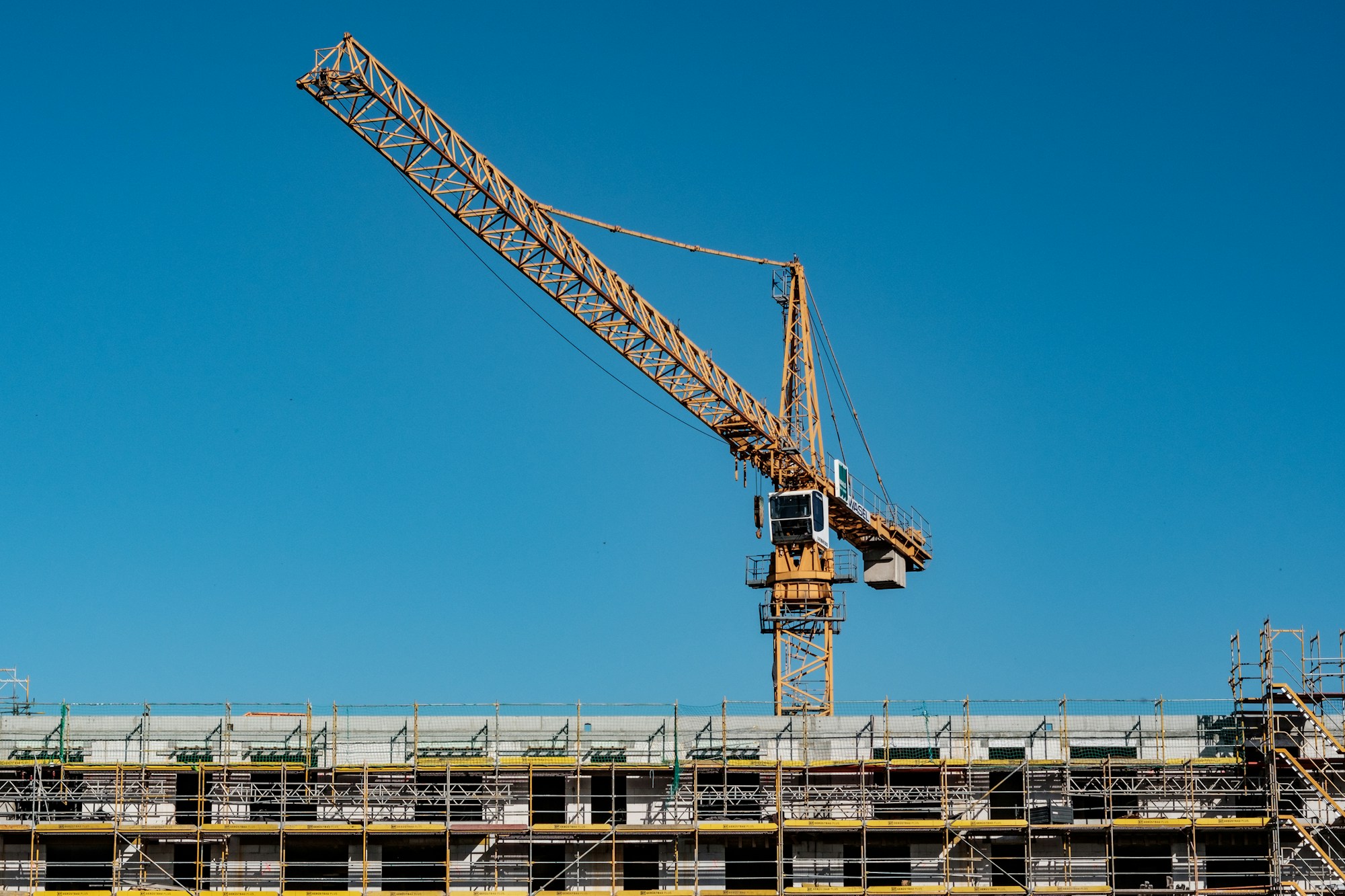 Tower crane on a construction site