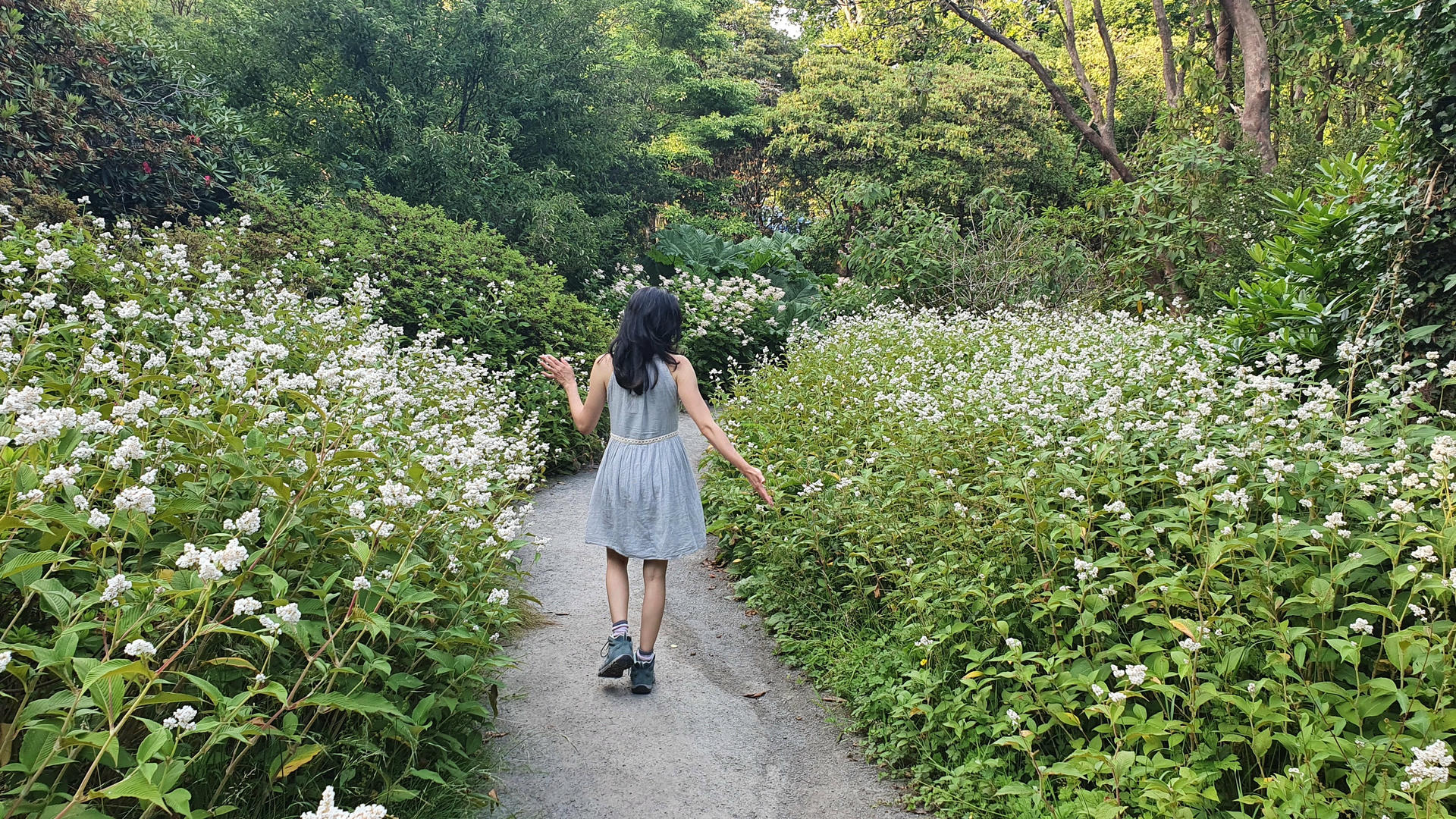 Samira standing at edge of cliff looking at clouds