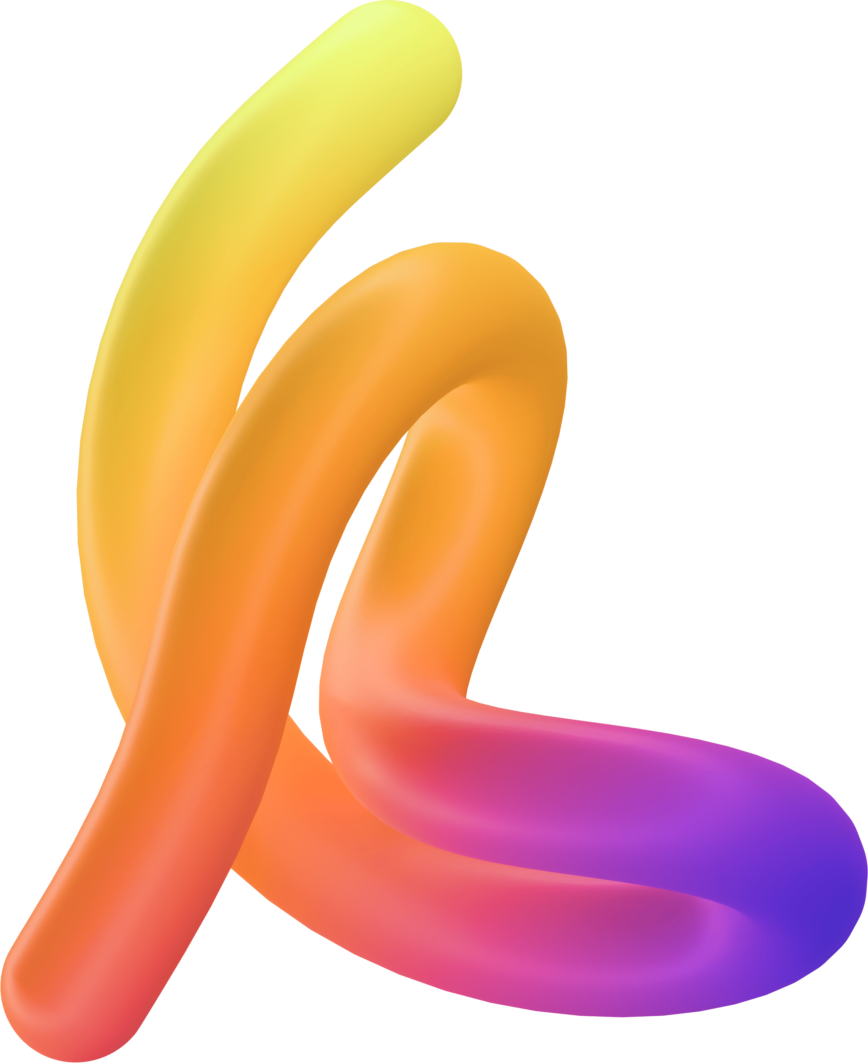 Smooth, curved metallic sculpture with reflective surface against a black background, showcasing fluid design.