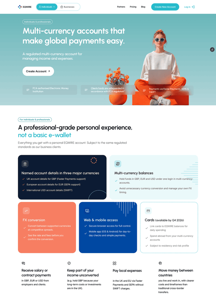 EQWIRE website design