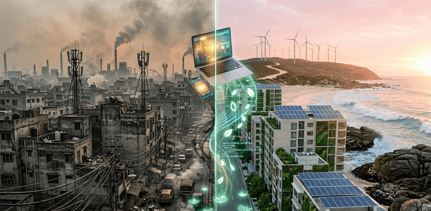 Eco-Conscious Differences showing on laptop