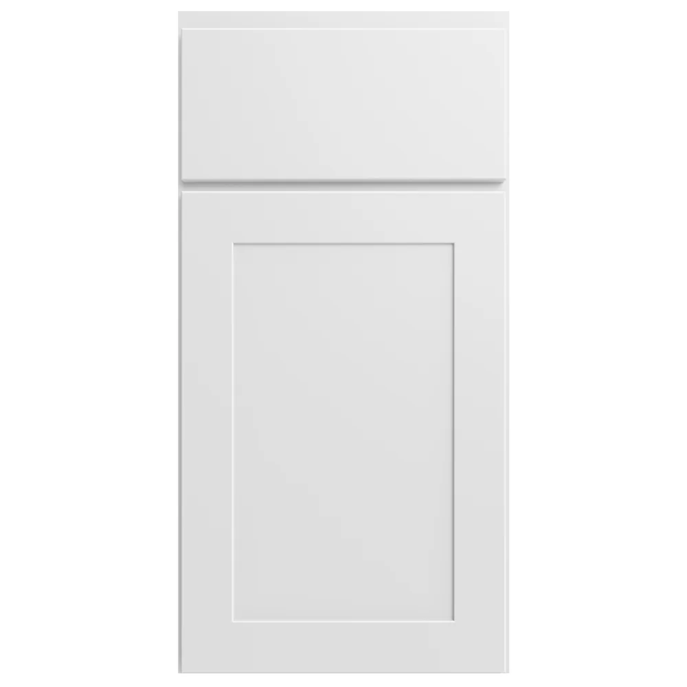 Shaker White Slab cabinet door and drawer front sample