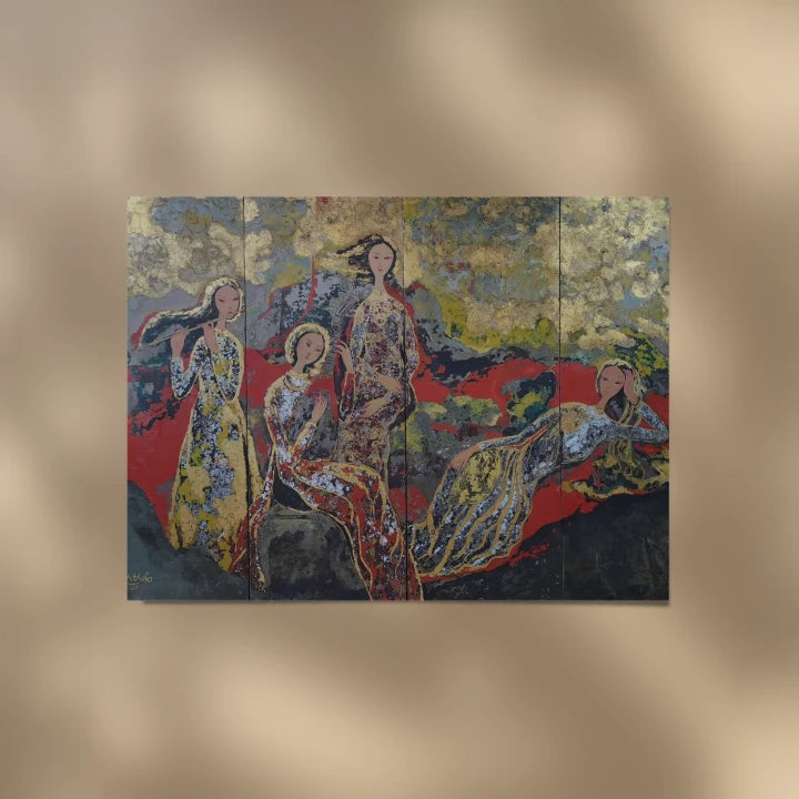 premium art poster and canvas prints, with originals available, from QART , of the artwork " In the Moon Garden "