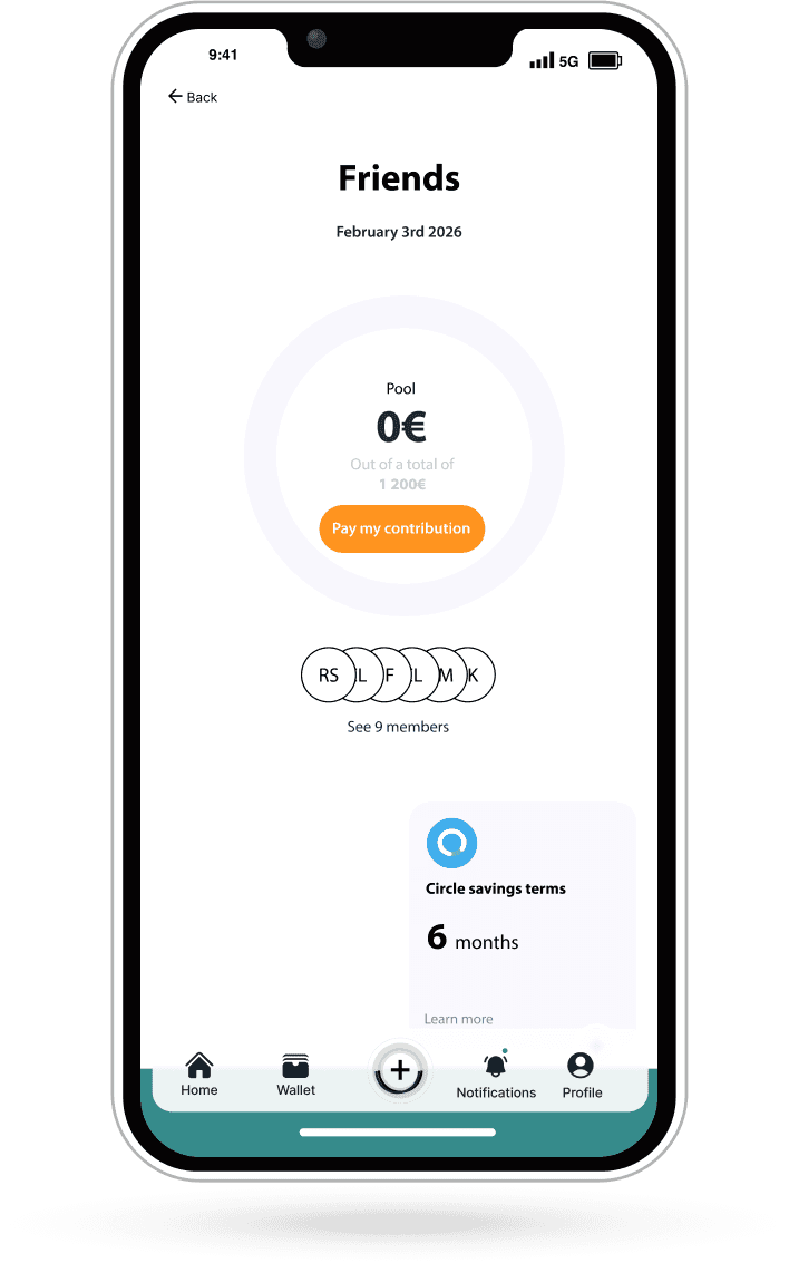 A smartphone displaying a fitness app interface with a progress bar and a logo at the bottom.