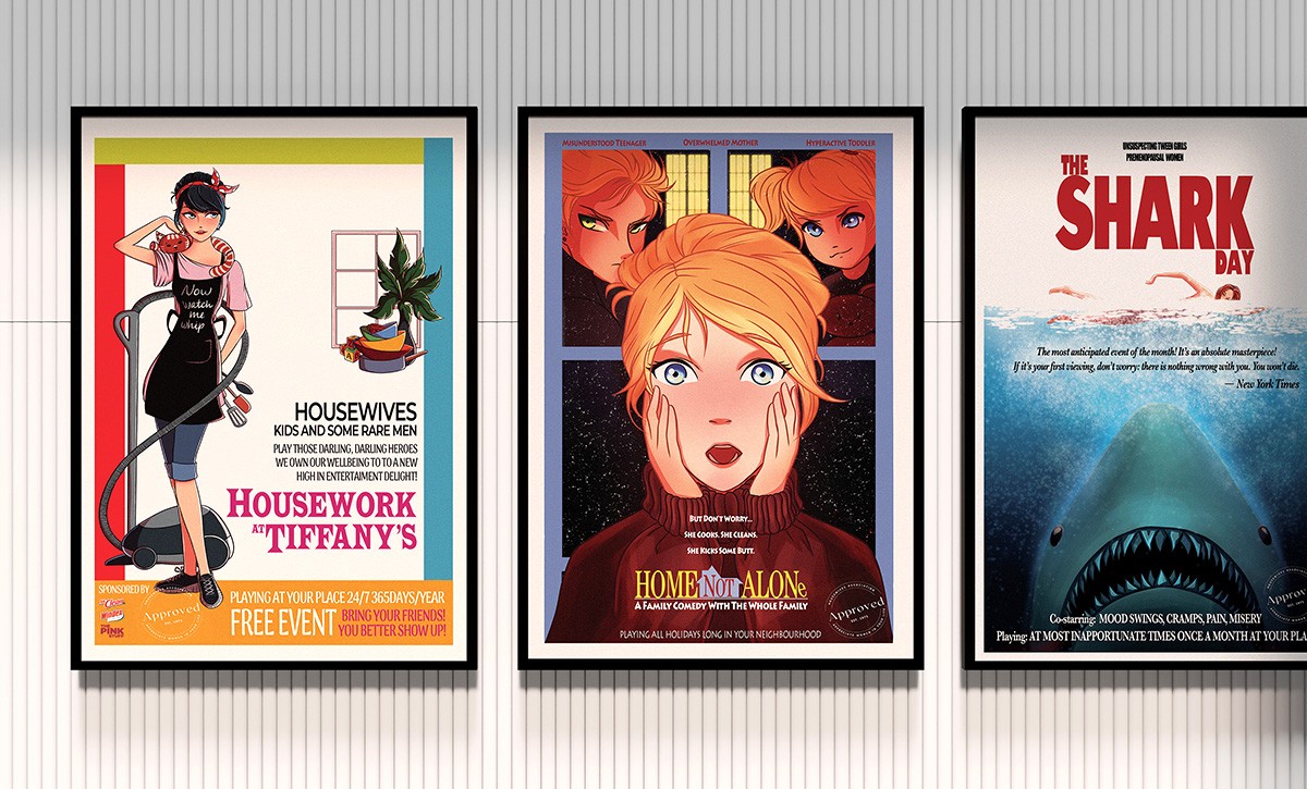 Image of three posters on a wall