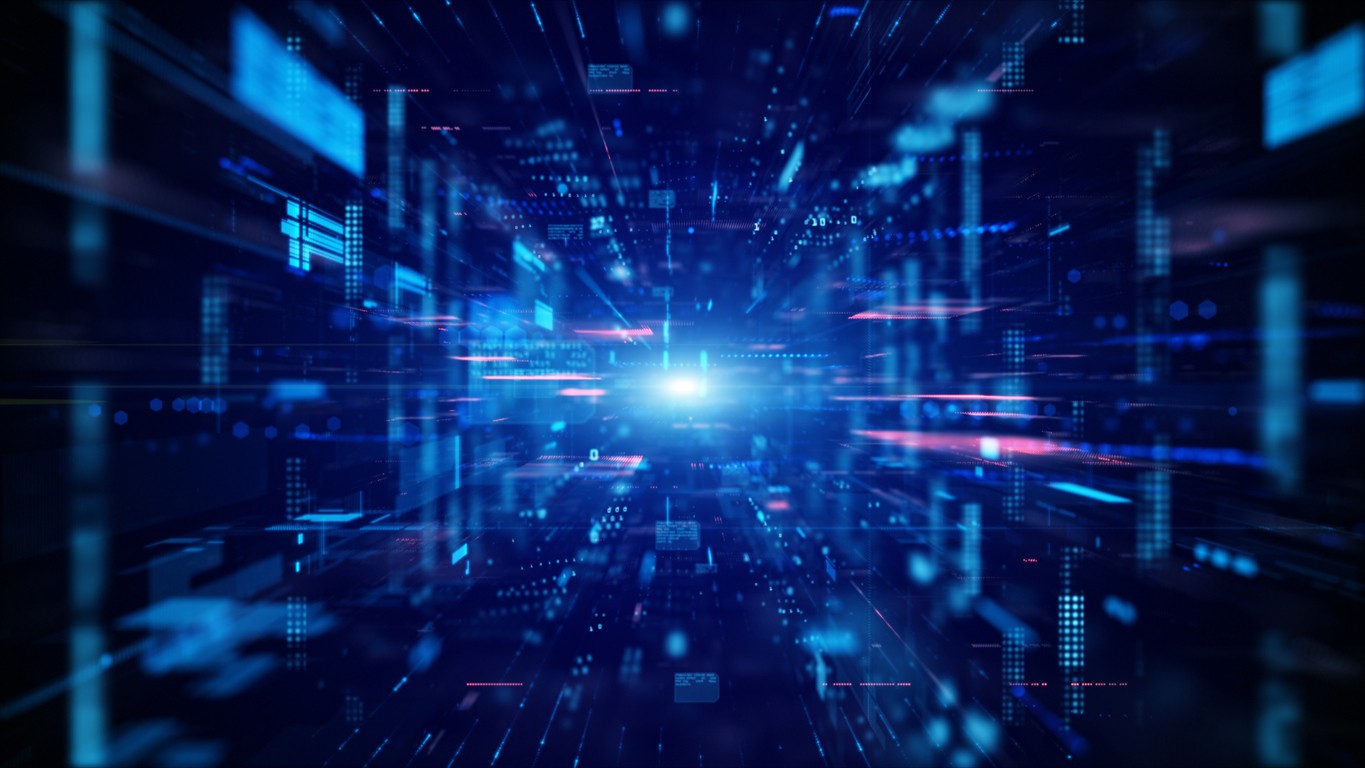 Artistic representation of computing and cyberspace