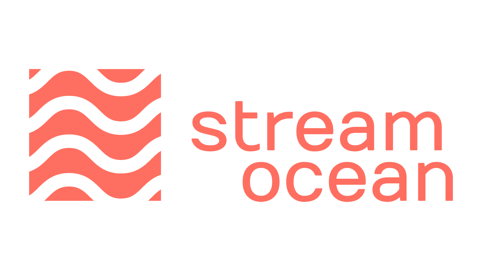 a white and orange logo of the company stream ocean