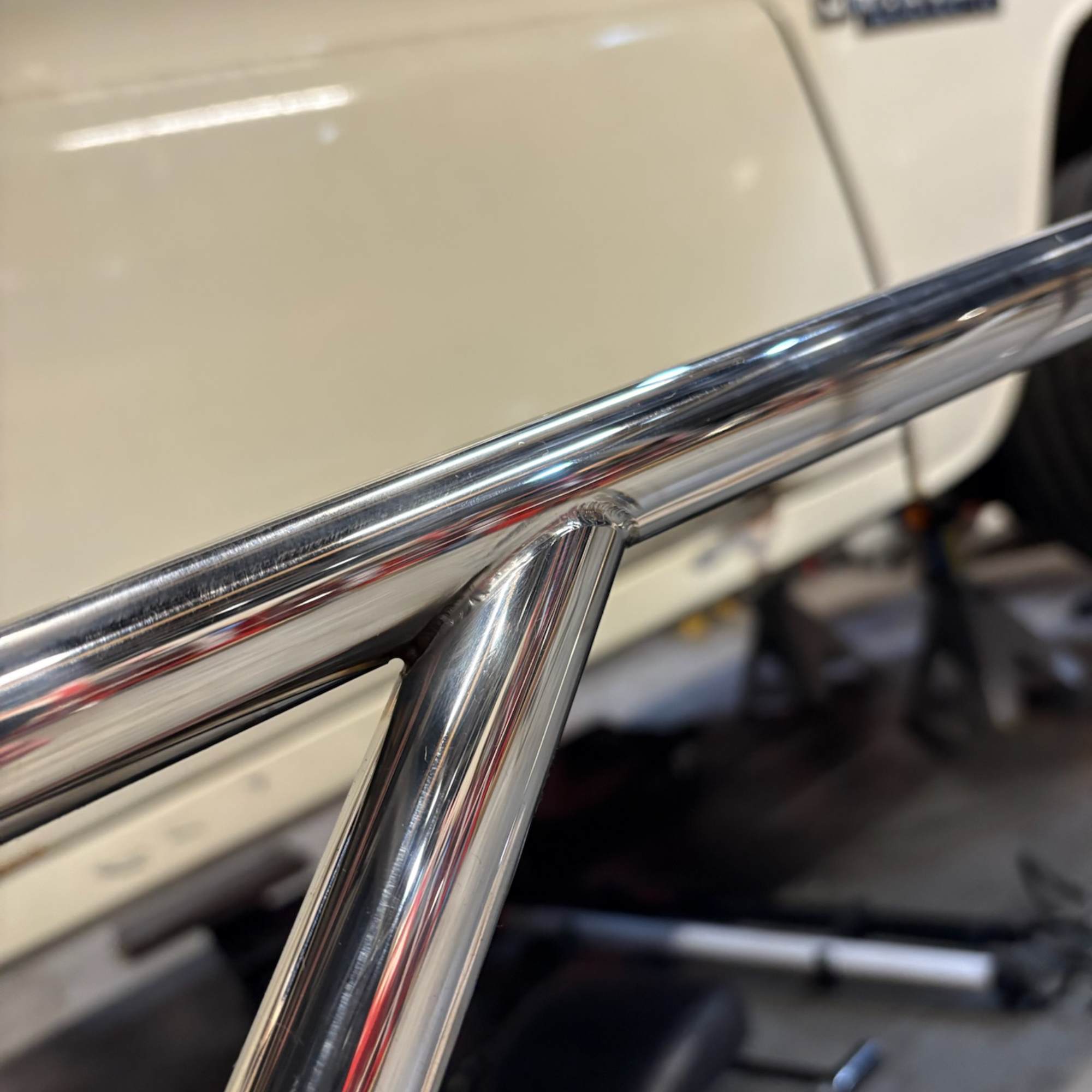 Shiny custom metal fabrication work for a custom made boat railing