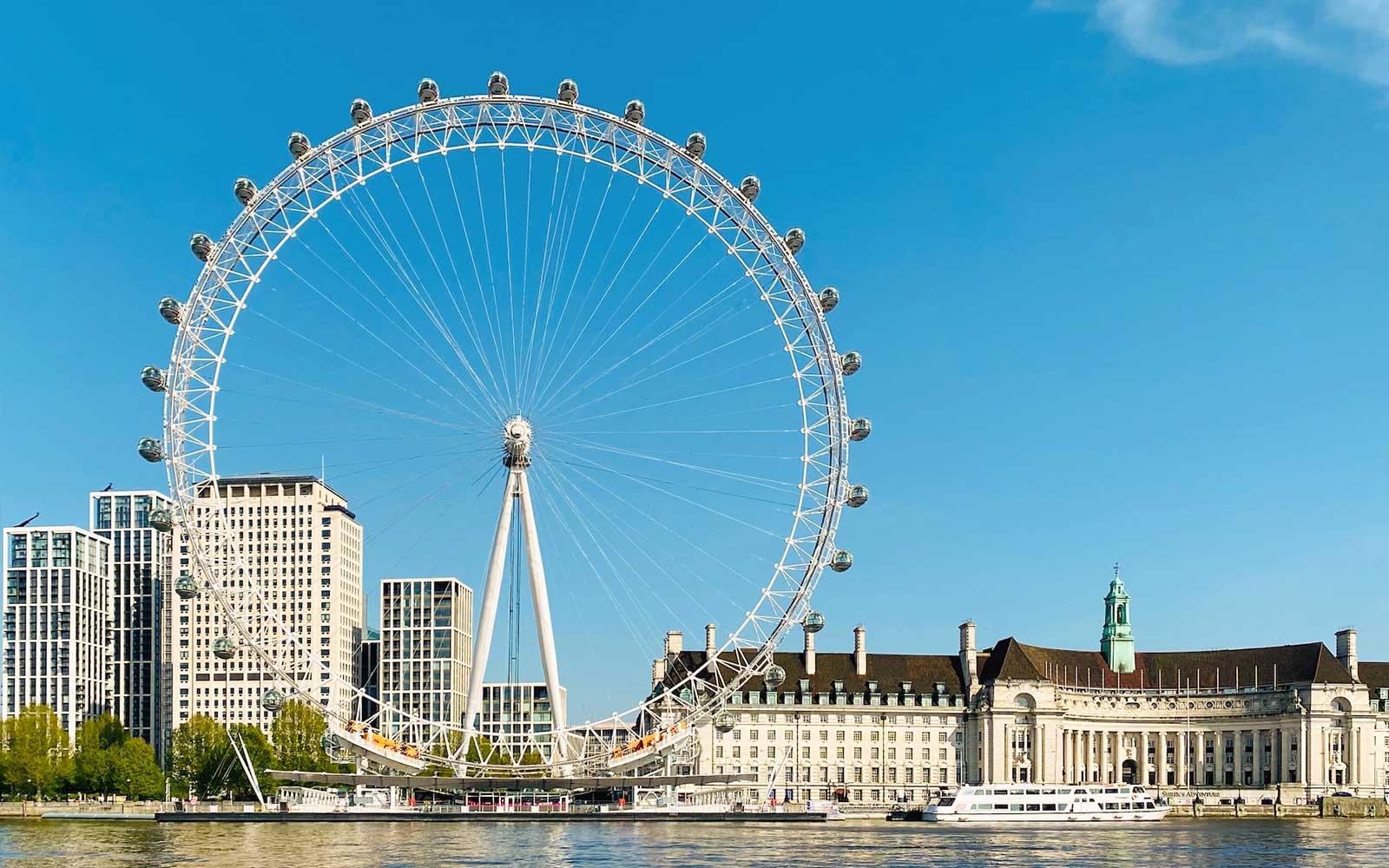 London Eye and River Thames view on BigBus London tour.